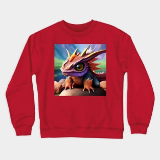 Baby Red Dragon with Rainbow Eyes Crewneck Sweatshirt